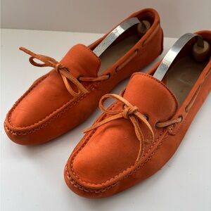 Cole Haan Nikeair Orange Suede Driving Mocassins